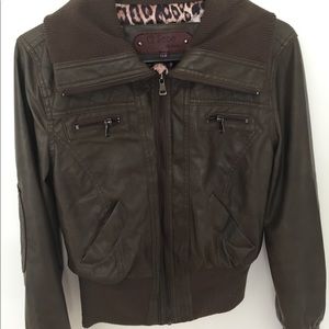Olive Green Leather Jacket (from Marshall’s)